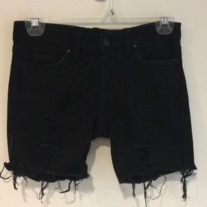 Black jean shorts